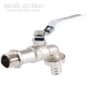 Кран шаровой 1/2" (водоразборный со штуцером и ручкой) | Мой-Дом27 | Подходит для умывальников Акватекс, ВИХРЬ, ЭЛБЭТ<br>
 Тип резьбы (наружная) - 1/2M <br>
 Диаметр трубы - 15 мм <br>
 Условный диаметр DN - 15 мм<br>
	Длина крана - 140 мм